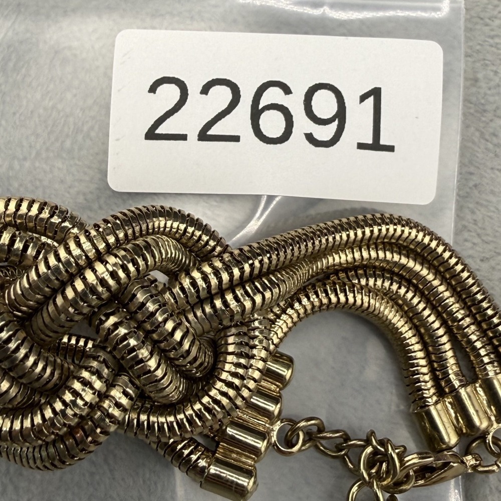 Gold Tone Love Knot Bracelet Signed Adore Mesh Chain 7.5" - Picture 6 of 6